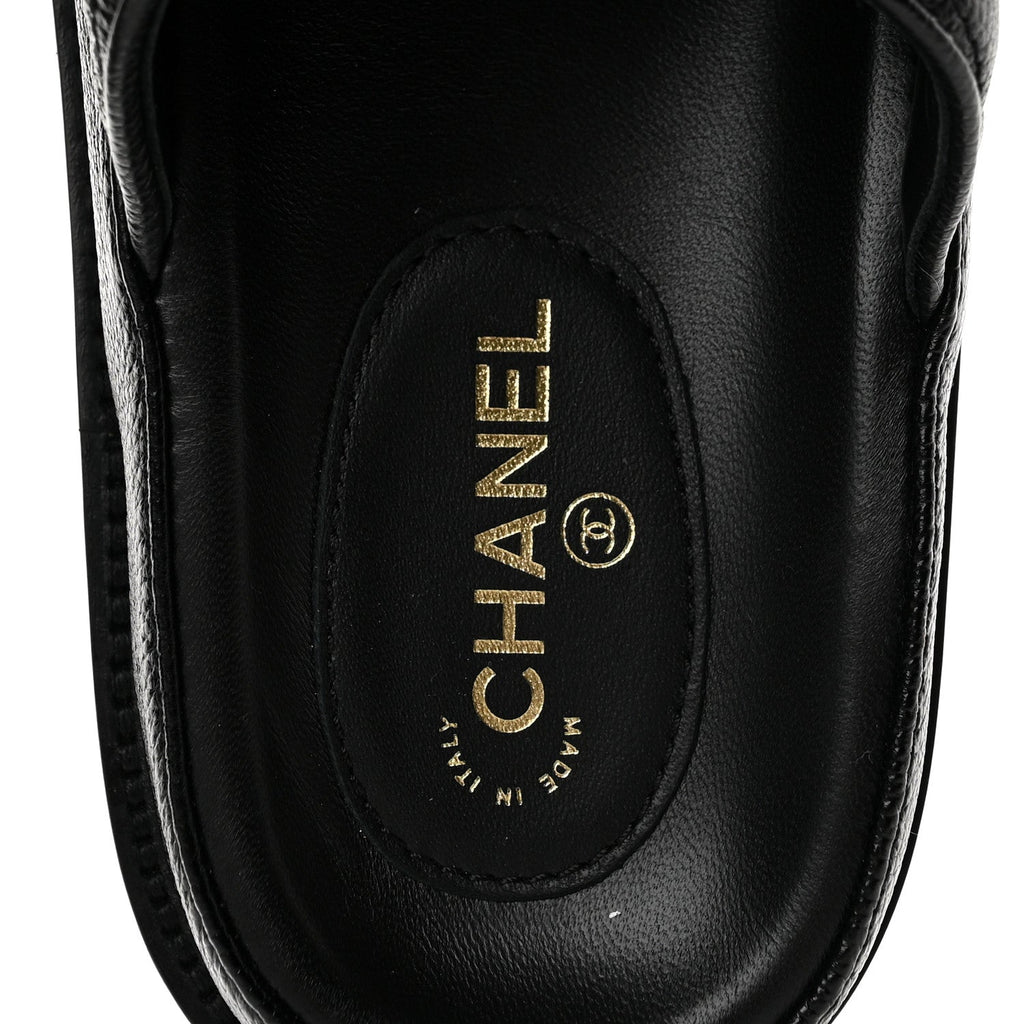 Grained Calfskin Velcro Dad Sandals 40 Black