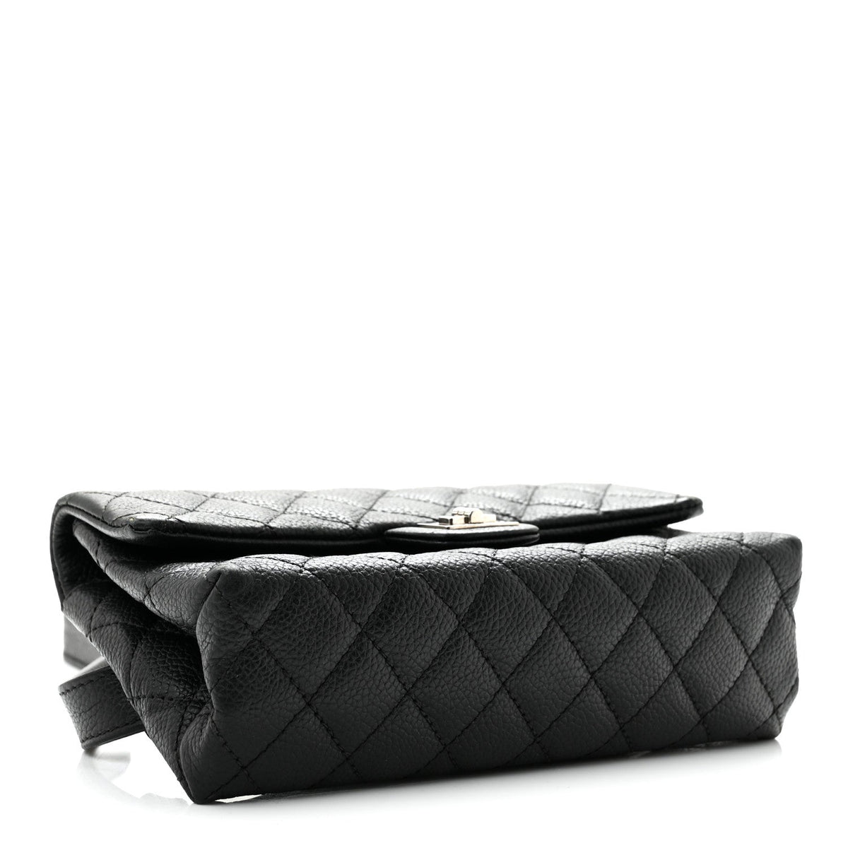 Grained Calfskin Quilted 2.55 Reissue Flap Belt Bag Clutch Black