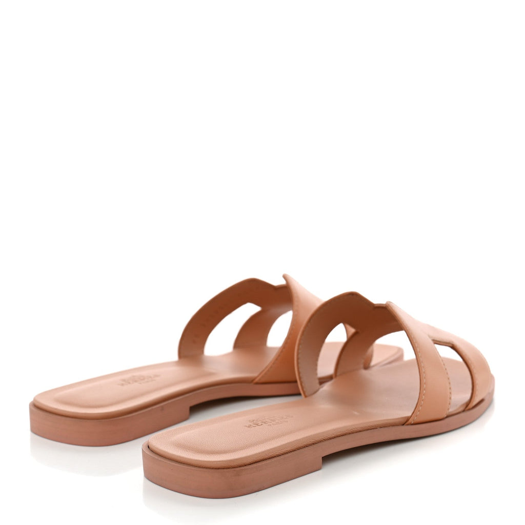 Box Calfskin Oran Sandals 37.5 Granit Rose
