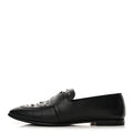 Calfskin Studded Womens Ancora Moccasin Loafers 38.5 Black