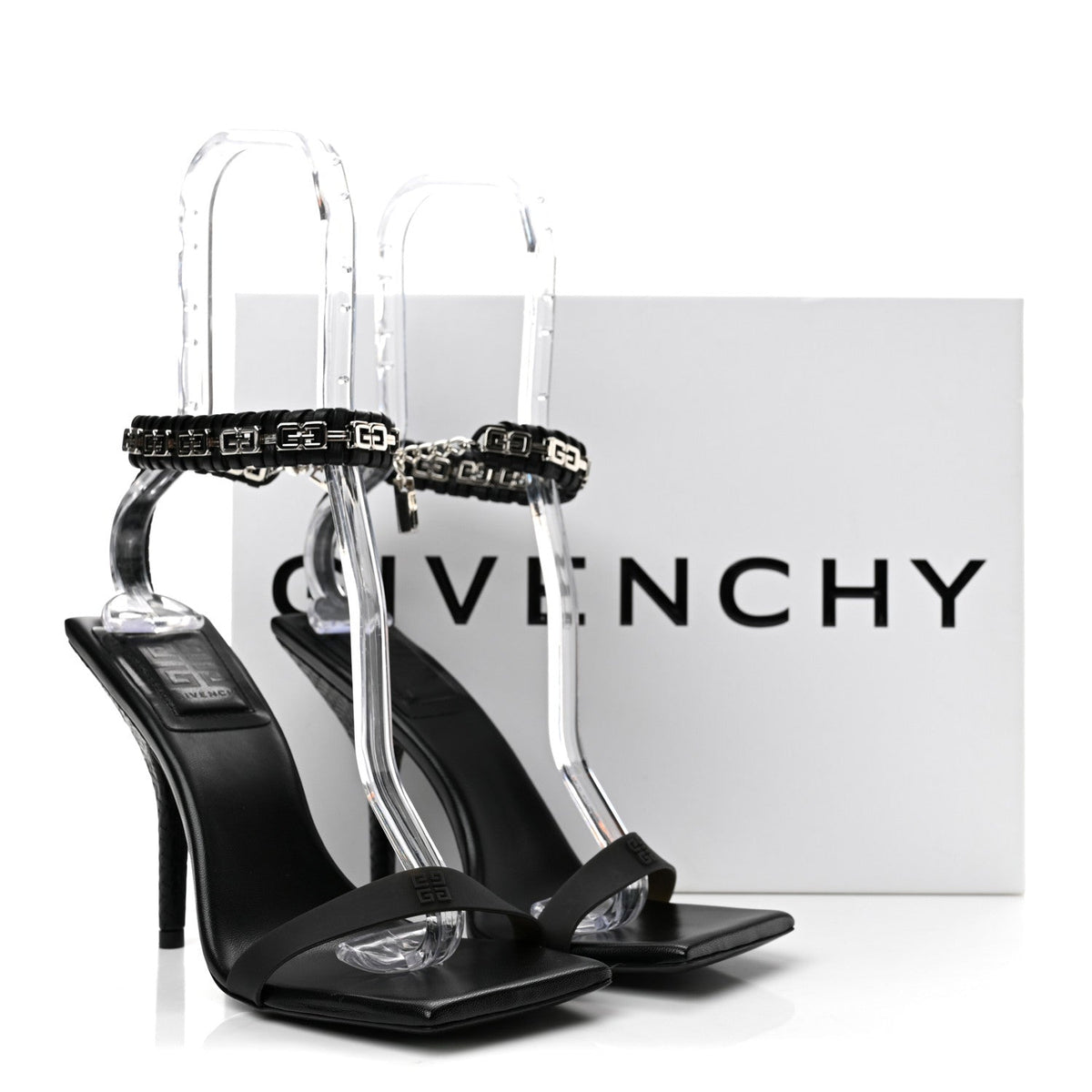 Smooth Nappa G Woven Slingback 90mm Sandals 37 Black