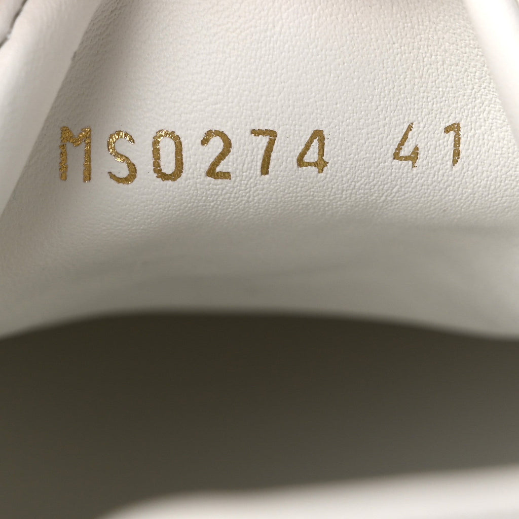 Calfskin Monogram Embossed Front Row Sneakers 41 White