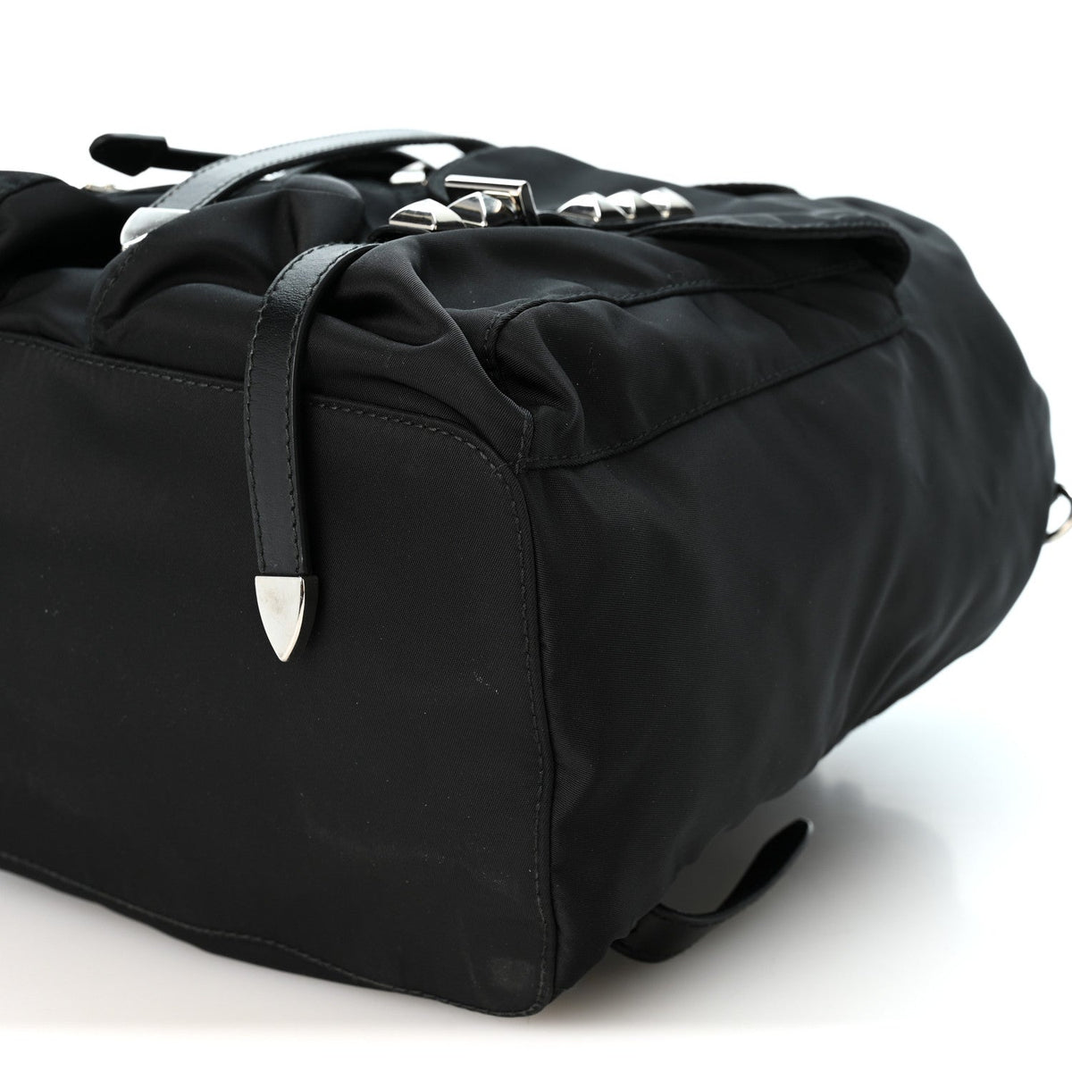 Nylon New Vela Studded Backpack Black
