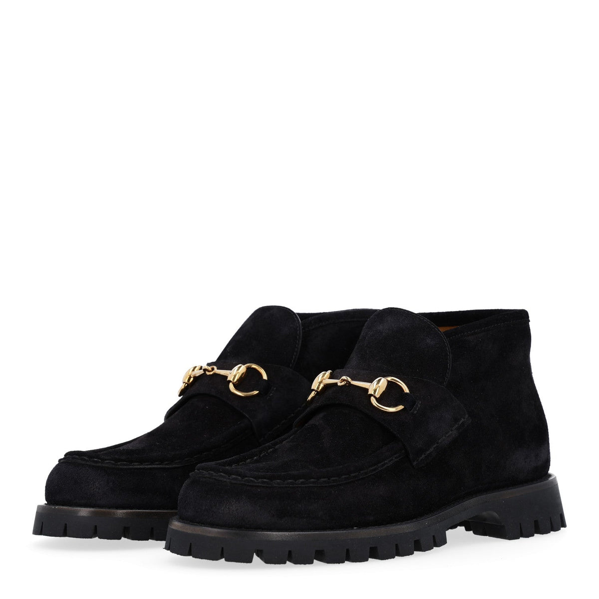 Suede Horsebit Womens Ankle Boots 38.5 Black