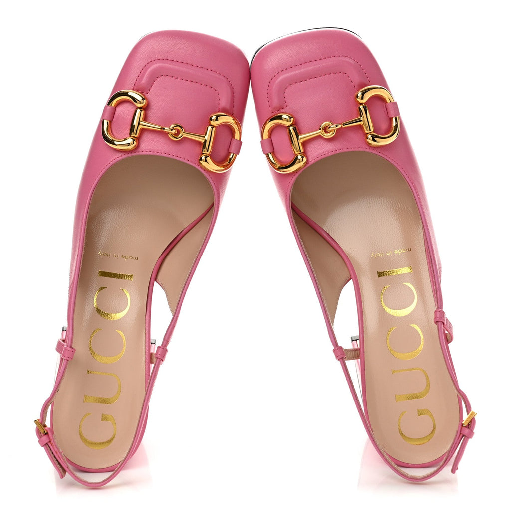 Malaga Kid Horsebit 75mm Slingback Pumps 37.5 Pink