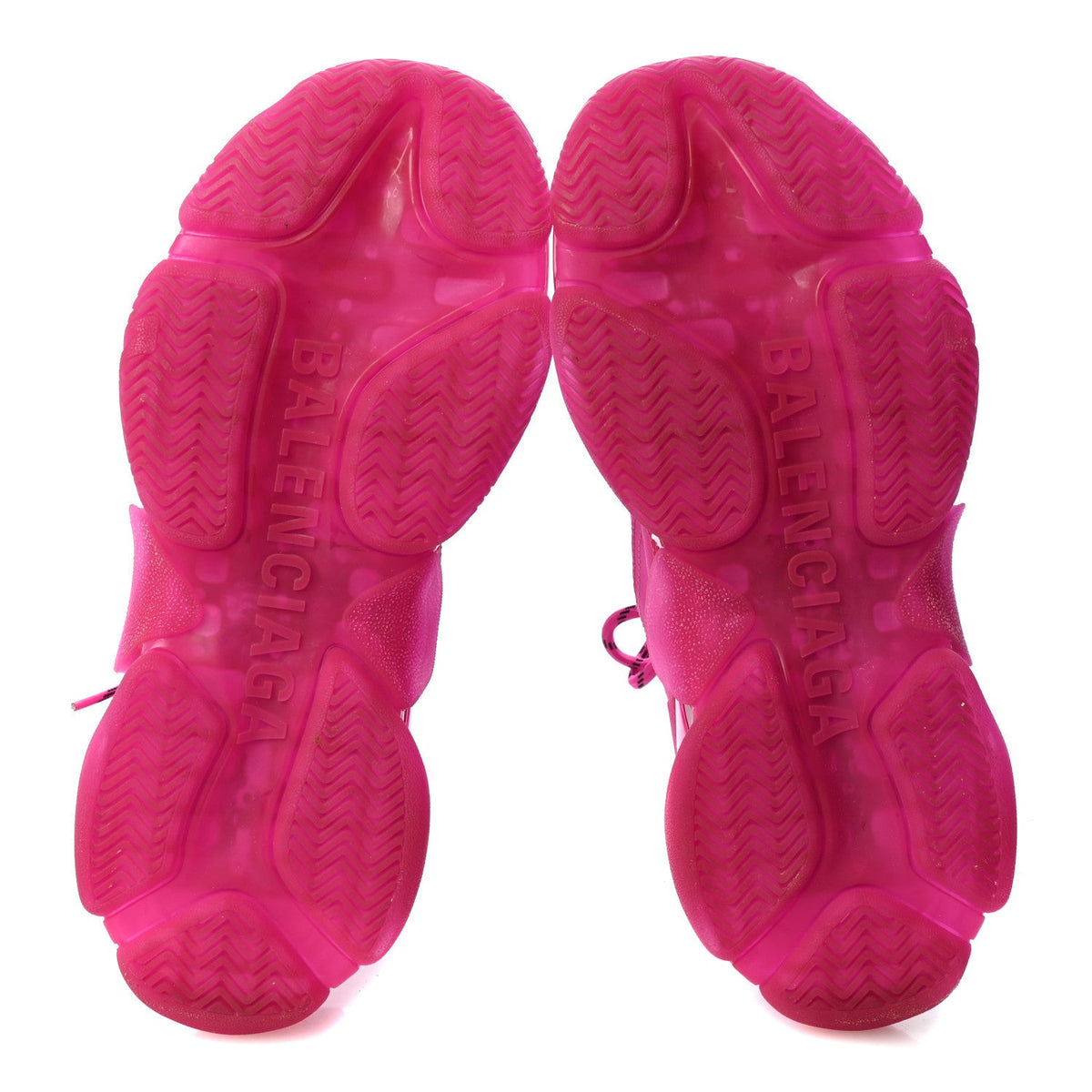 Fabric Mesh Clear Sole Fluo Womens Triple S Sneakers 41 Pink