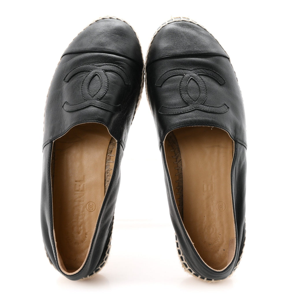 Lambskin CC Espadrilles 38 Black