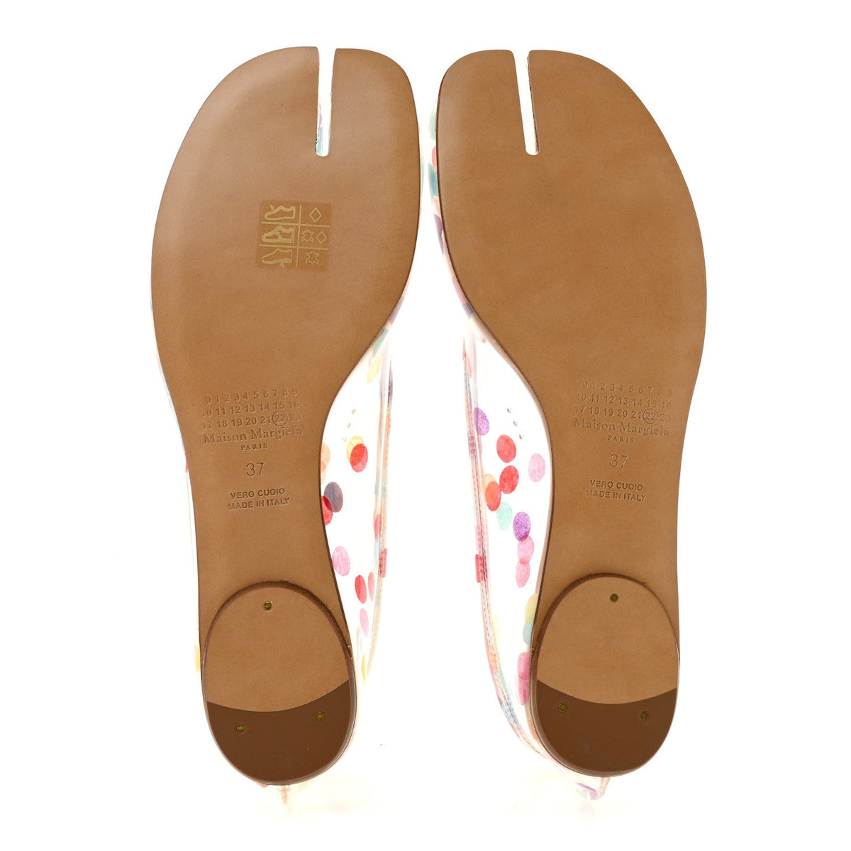 PVC Confetti Printed Tabi Ballerina Flats 37 Multicolor