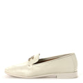 Shiny Calfskin Pearl CC Mocassin Loafers 36 White