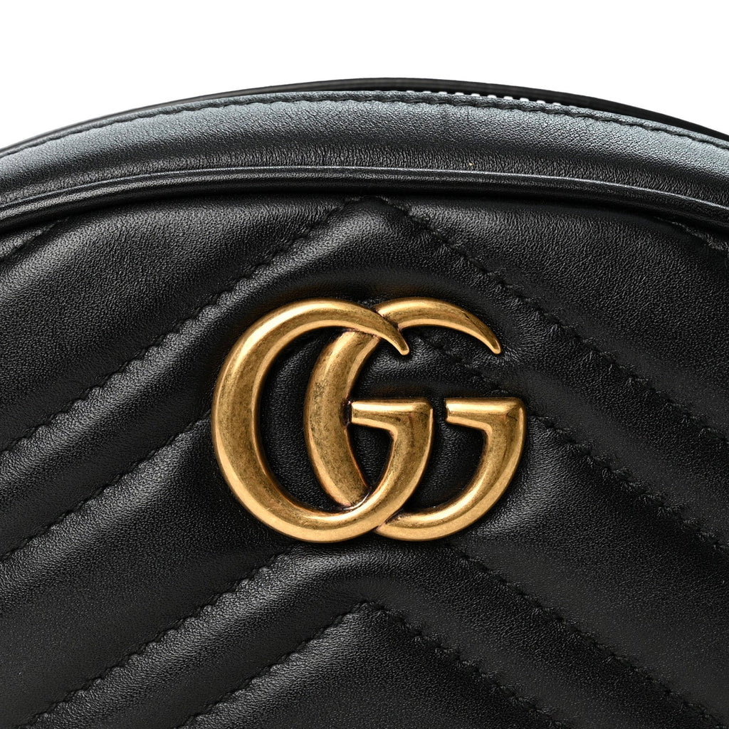 Calfskin Matelasse GG Marmont Belt Bag 75 30 Black
