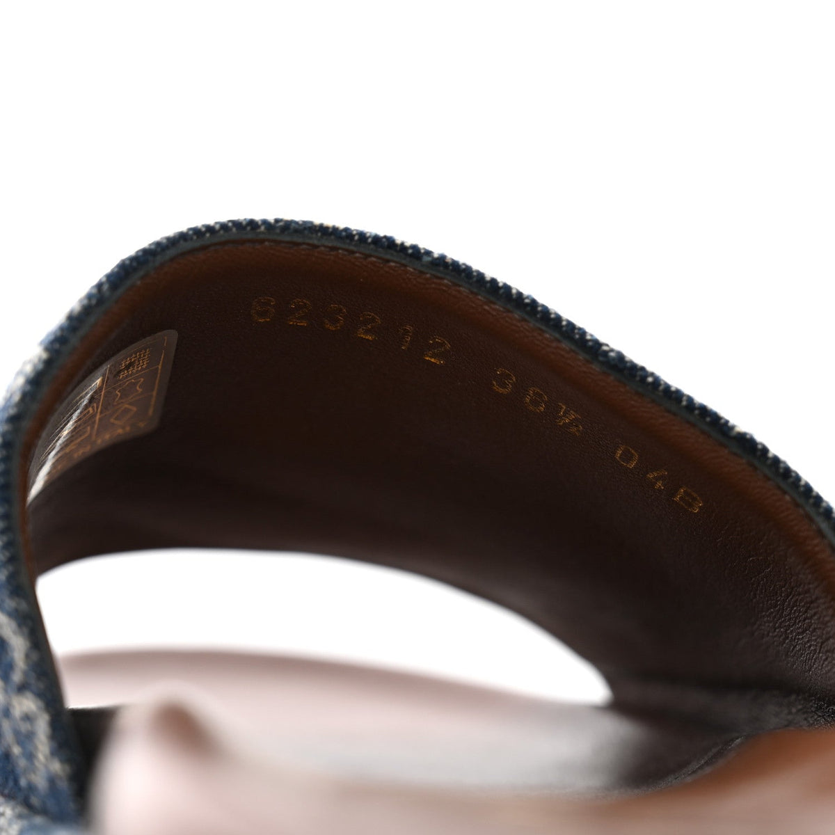 New Denim GG Monogram Angelina Platform 55mm Slide Sandals 36.5 Blue Tea