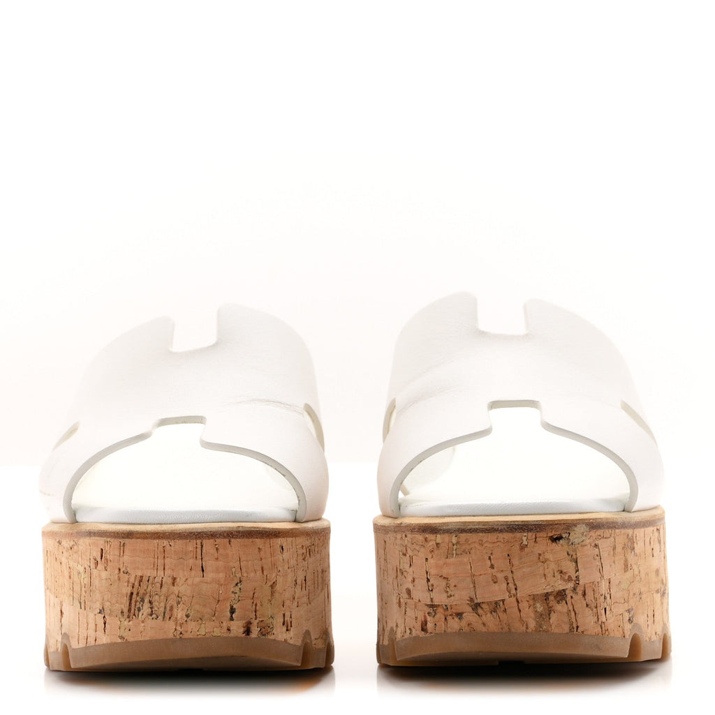 Calfskin Cork Eze 30 Sandals 37 White