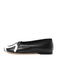 Lambskin Quilted CC Cambon Ballet Flats 35 Black White