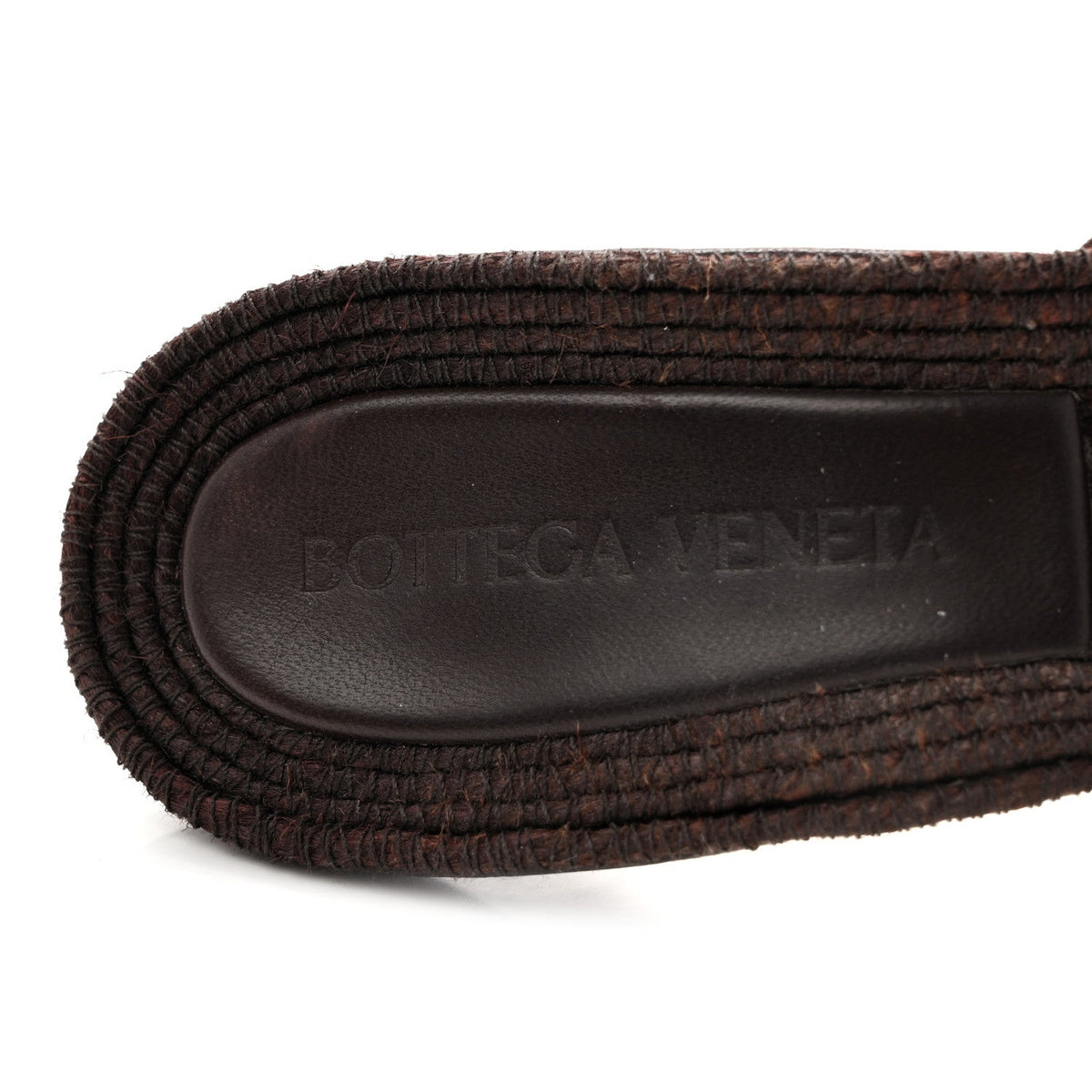 Raffia Elasticized Stretch Mule Sandals 39 Bitter Chocolate
