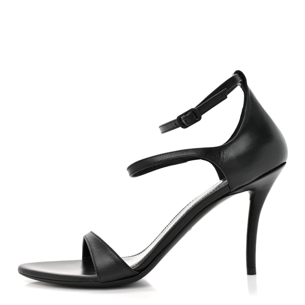 Calfskin Honey 90mm Sandal 37 Black