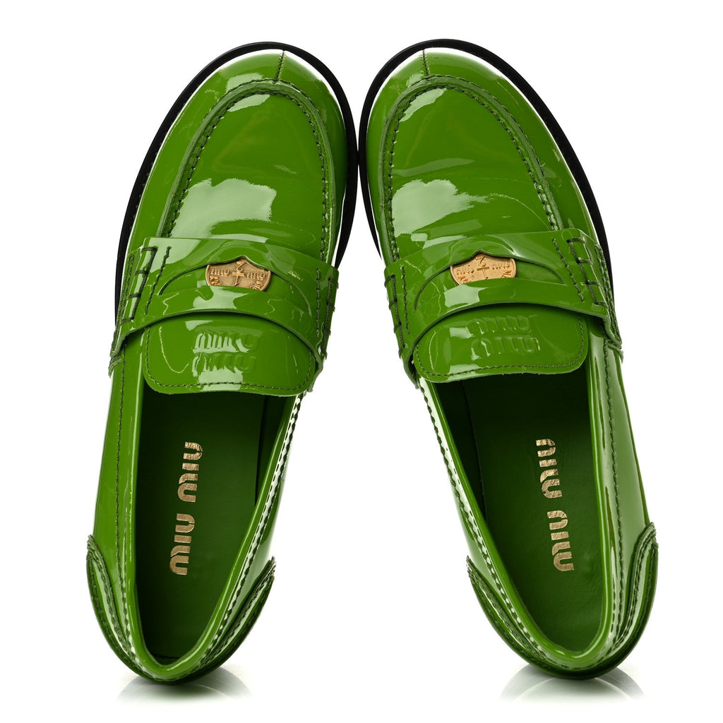Patent Penny Loafer 37 Apple Green
