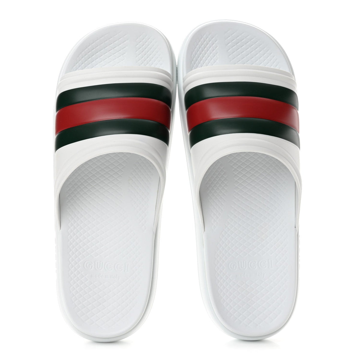 Rubber Web Mens Slide Sandals 12 White Green Red