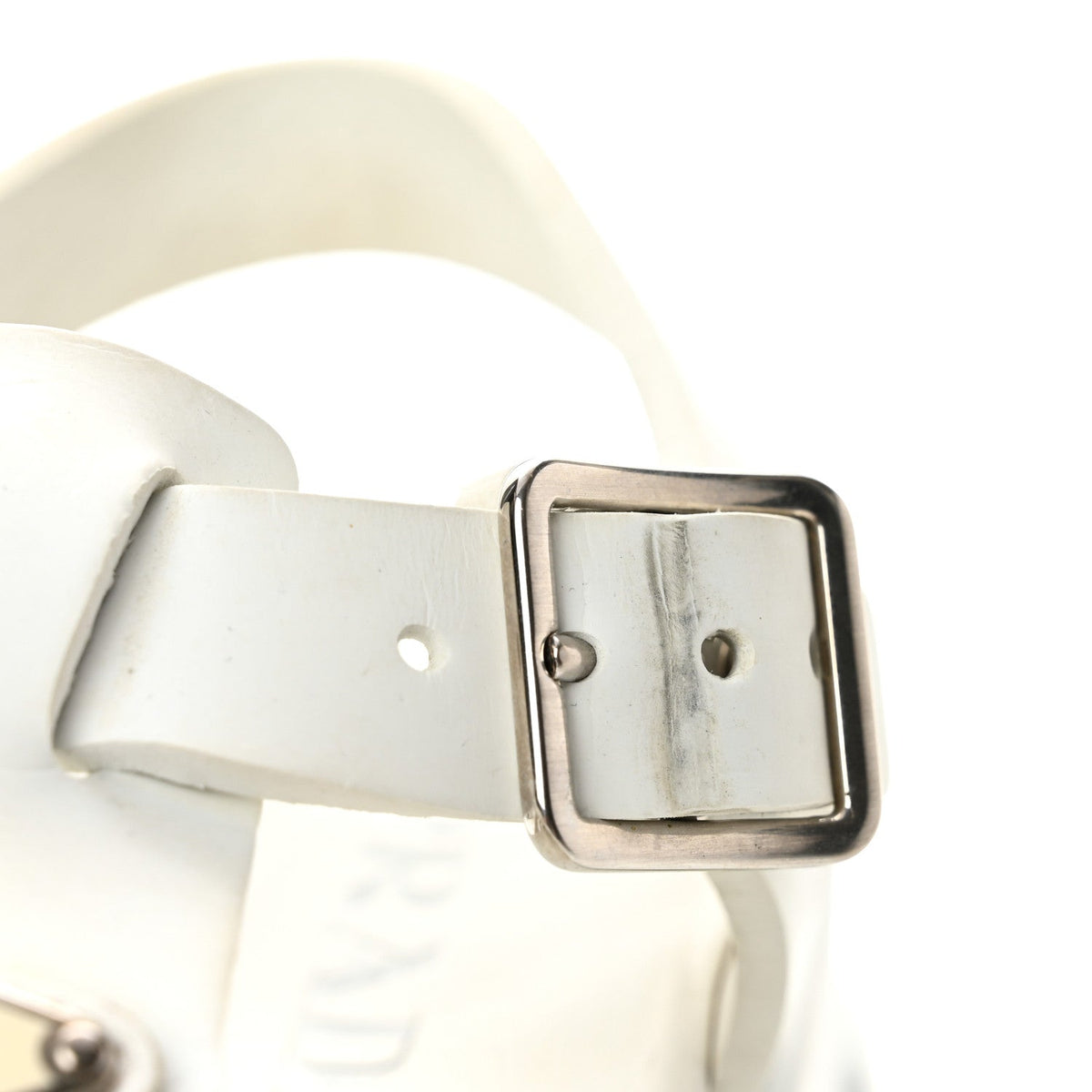 Foam Rubber Triangle Logo Monolith 55mm Cage Sandals 38 White