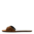 Suede Babylone Slide Sandals 36.5 Dark Havana