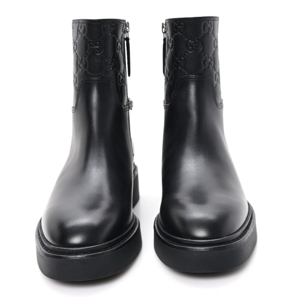 Guccissima Real Betis Glamour Womens Horsebit Ankle Boots 36.5 Black