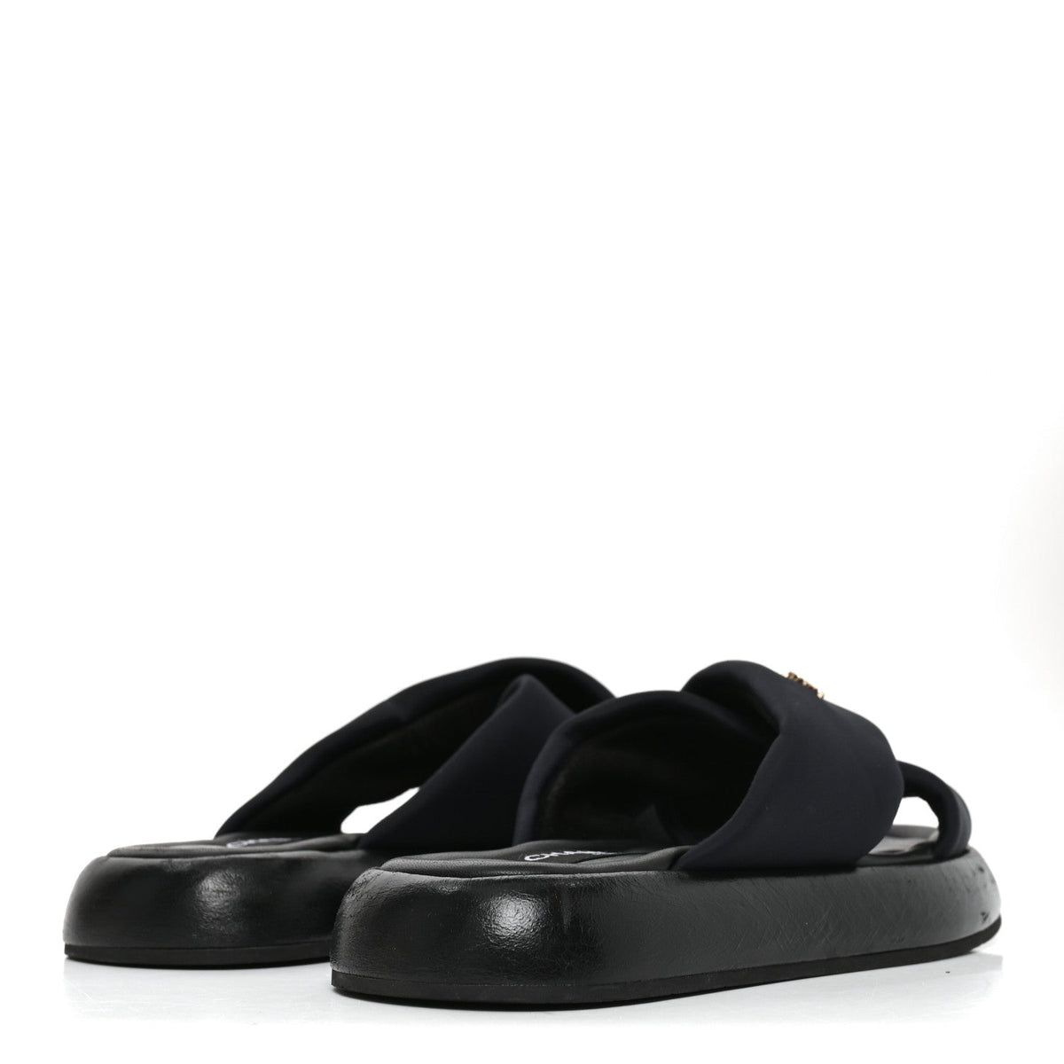 Fabric CC Mules Sandals 38 Black