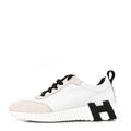Calfskin Suede Goatskin Bouncing Sneakers 37.5 White Black