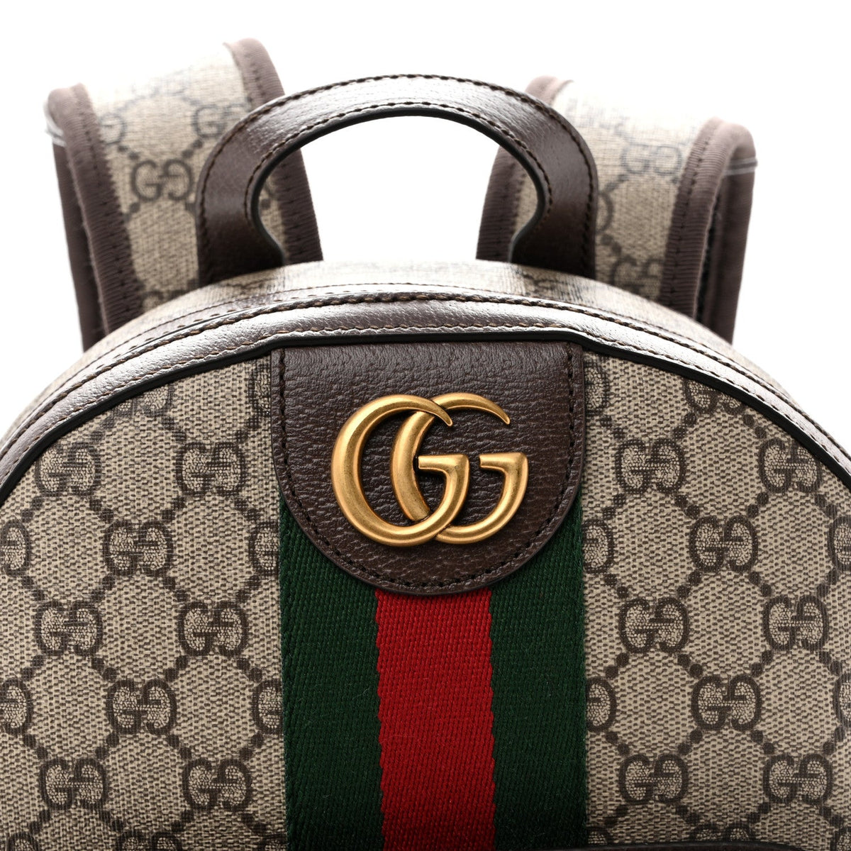 GG Supreme Monogram Calfskin Web Small Ophidia Day Backpack Beige Ebony New Acero