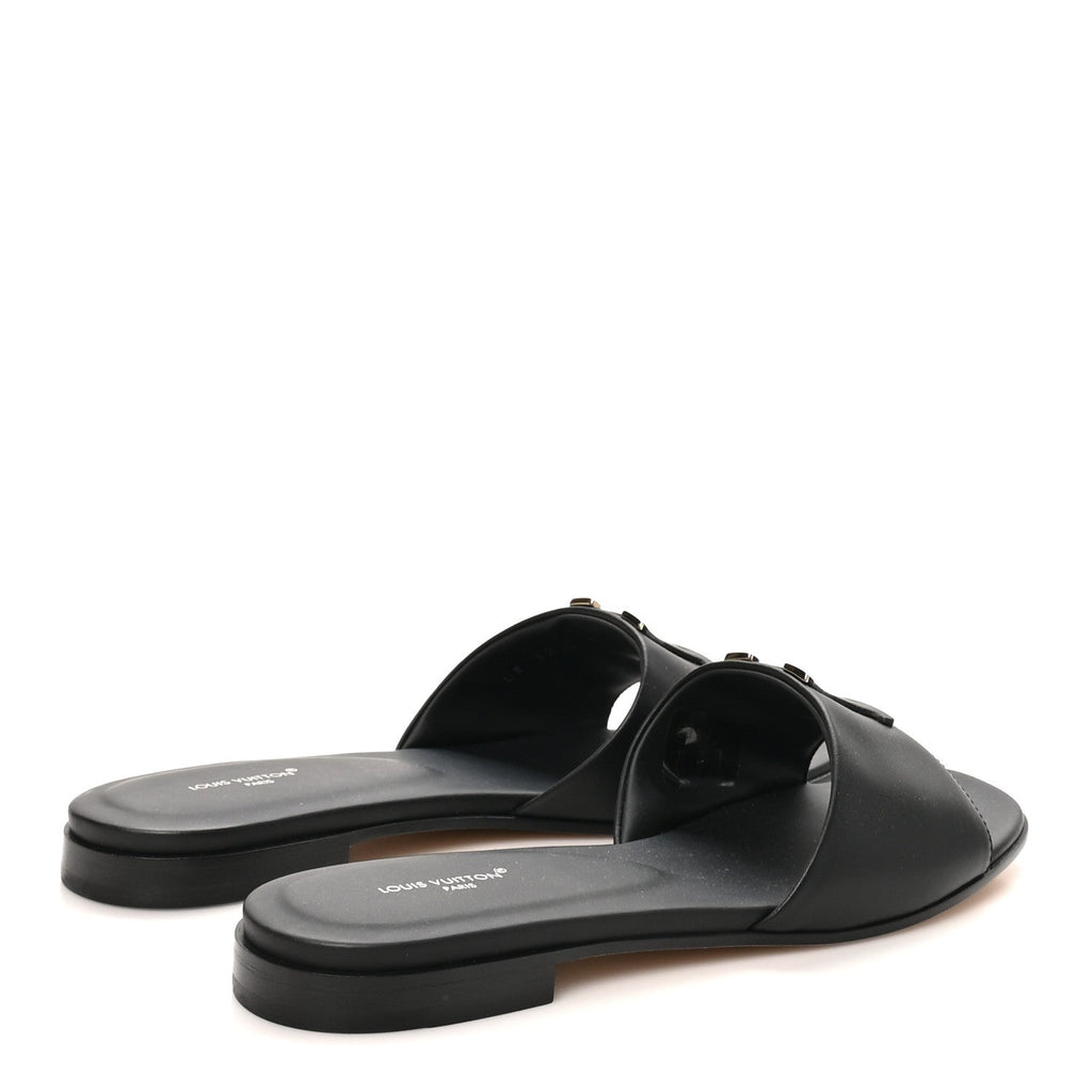 Calfskin LV Mare Flat Mule 37.5 Black
