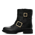 Biker Lambskin Youth Biker Boots 35 Black