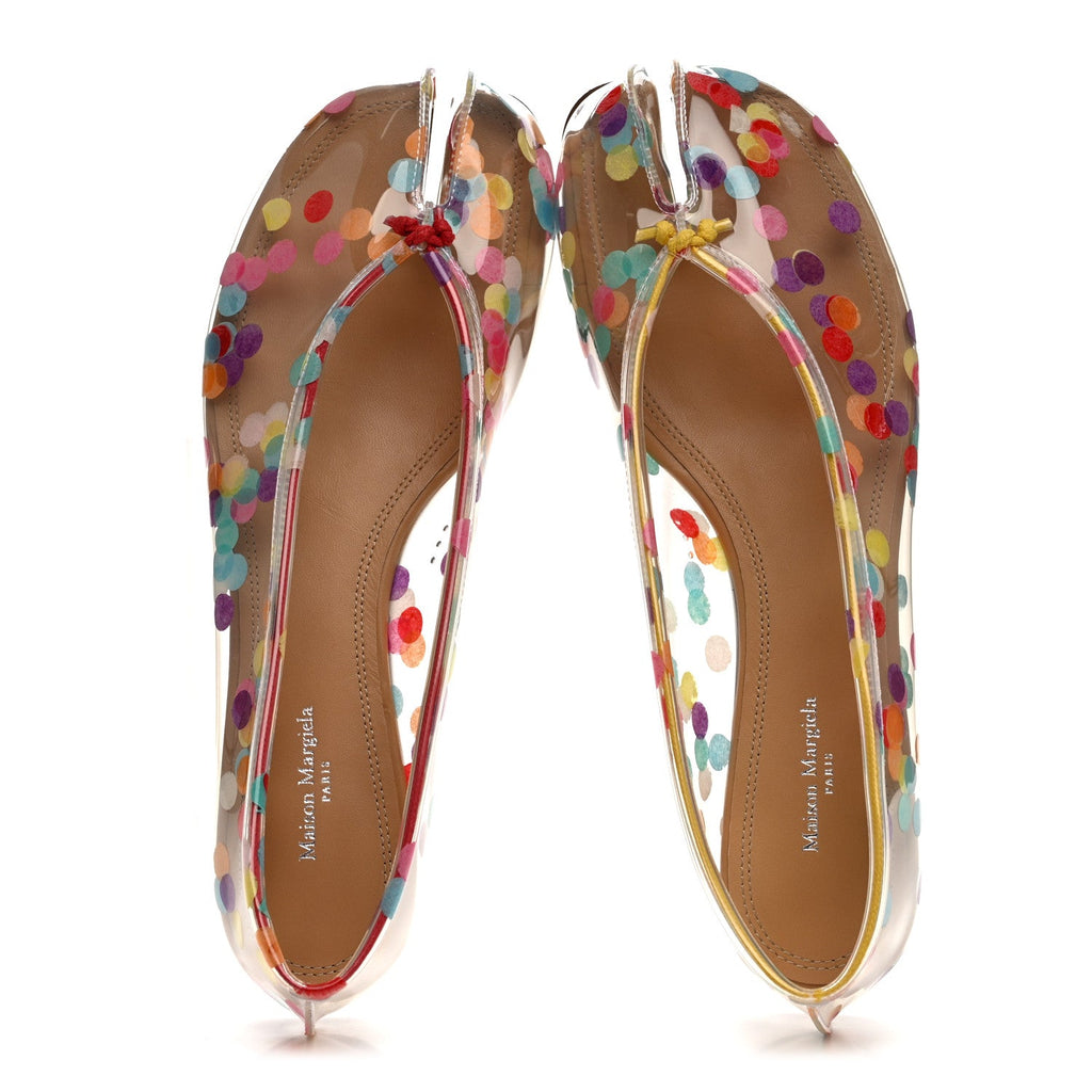 PVC Confetti Printed Tabi New Ballerina Flats 39 Multicolor