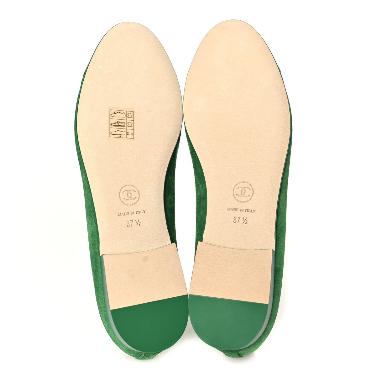 Suede Patent Cap Toe CC Ballerina Flats 37.5 Green
