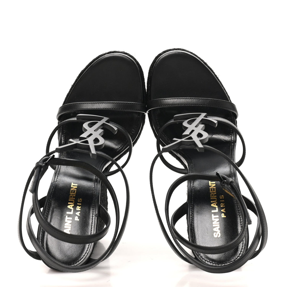 Calfskin Cassandra Espadrille 105mm Wedges 36 Black