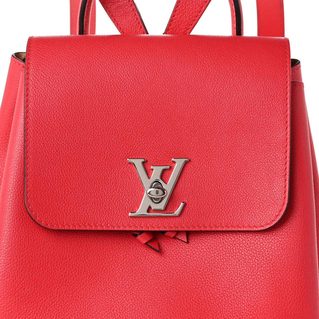 Soft Calfskin Lockme Backpack Poppy