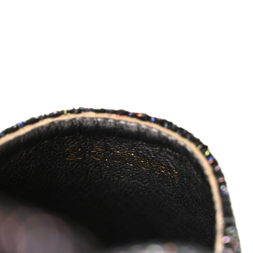 Tweed Patent Goatskin CC Espadrilles 39 Black Pink Yellow