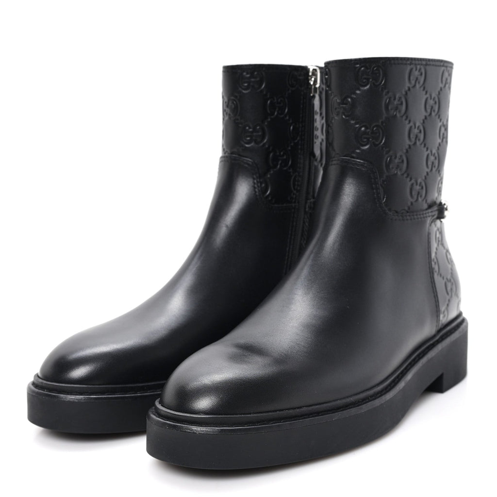 Guccissima Real Betis Glamour Womens Horsebit Ankle Boots 36.5 Black