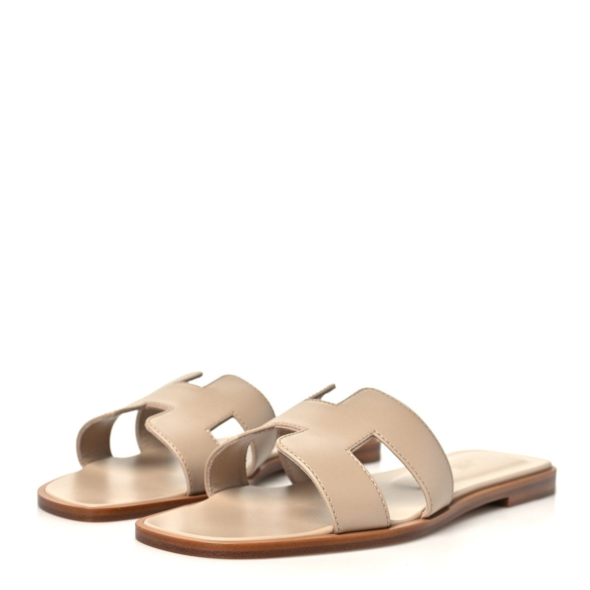 Box Calfskin Oran Sandals 37.5 Beige Nude