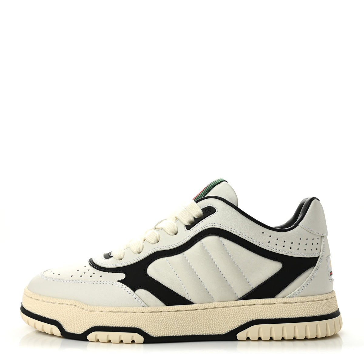Calfskin Womens Re-Web Sneakers 37 Black White