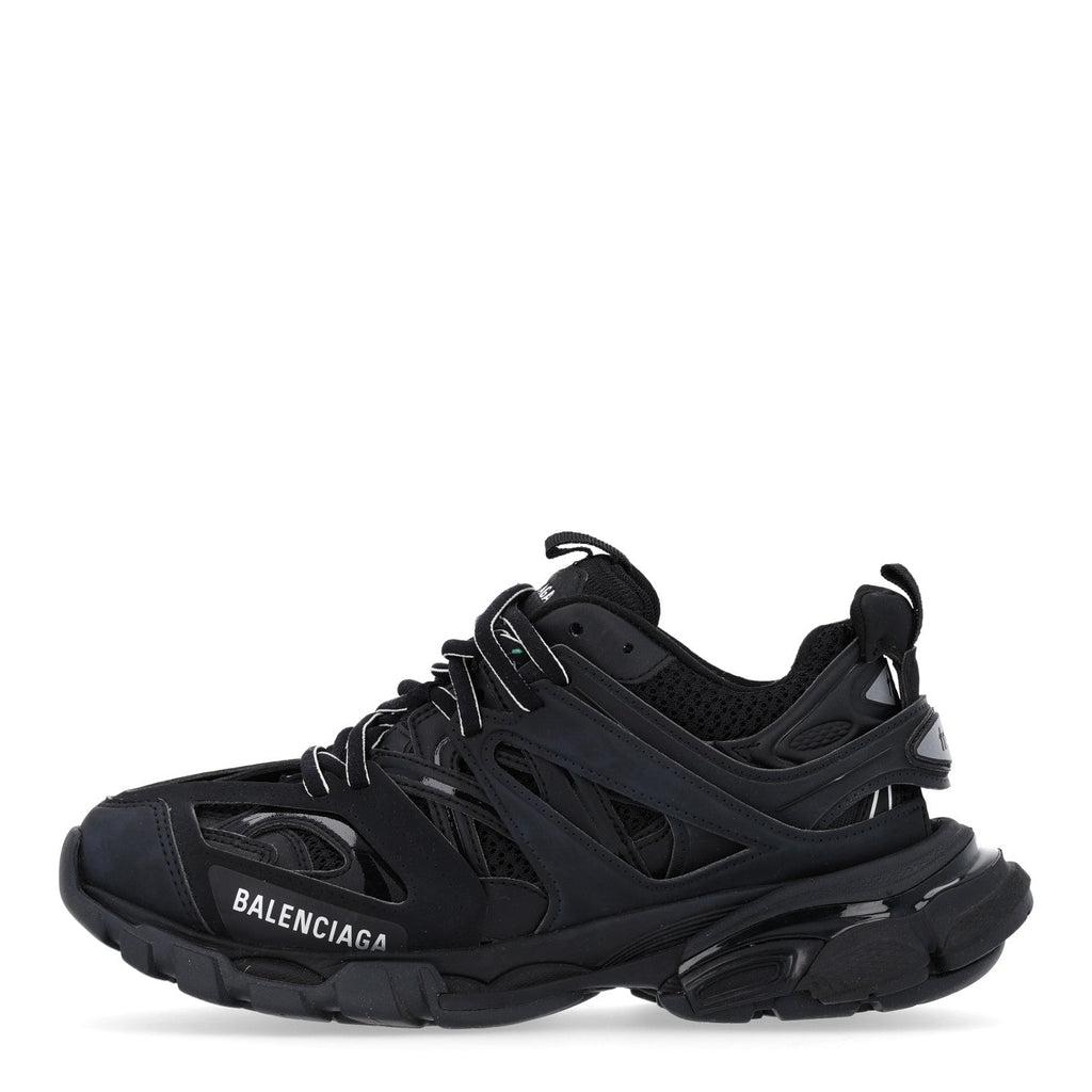 Rubber Mesh Fabric Womens Track Sneakers 38 Black