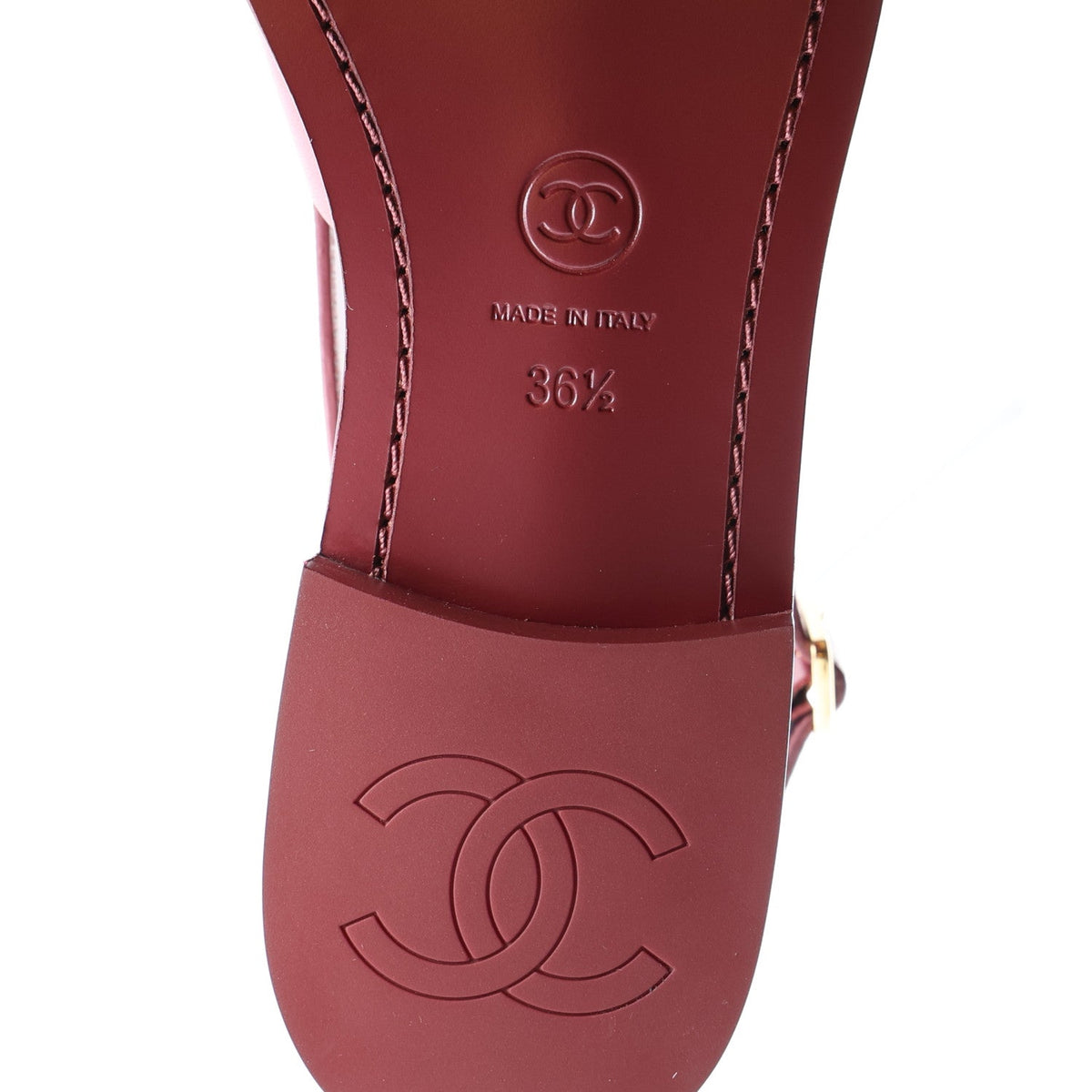 Calfskin Crystal Slingback Loafers 36.5 Dark Burgundy
