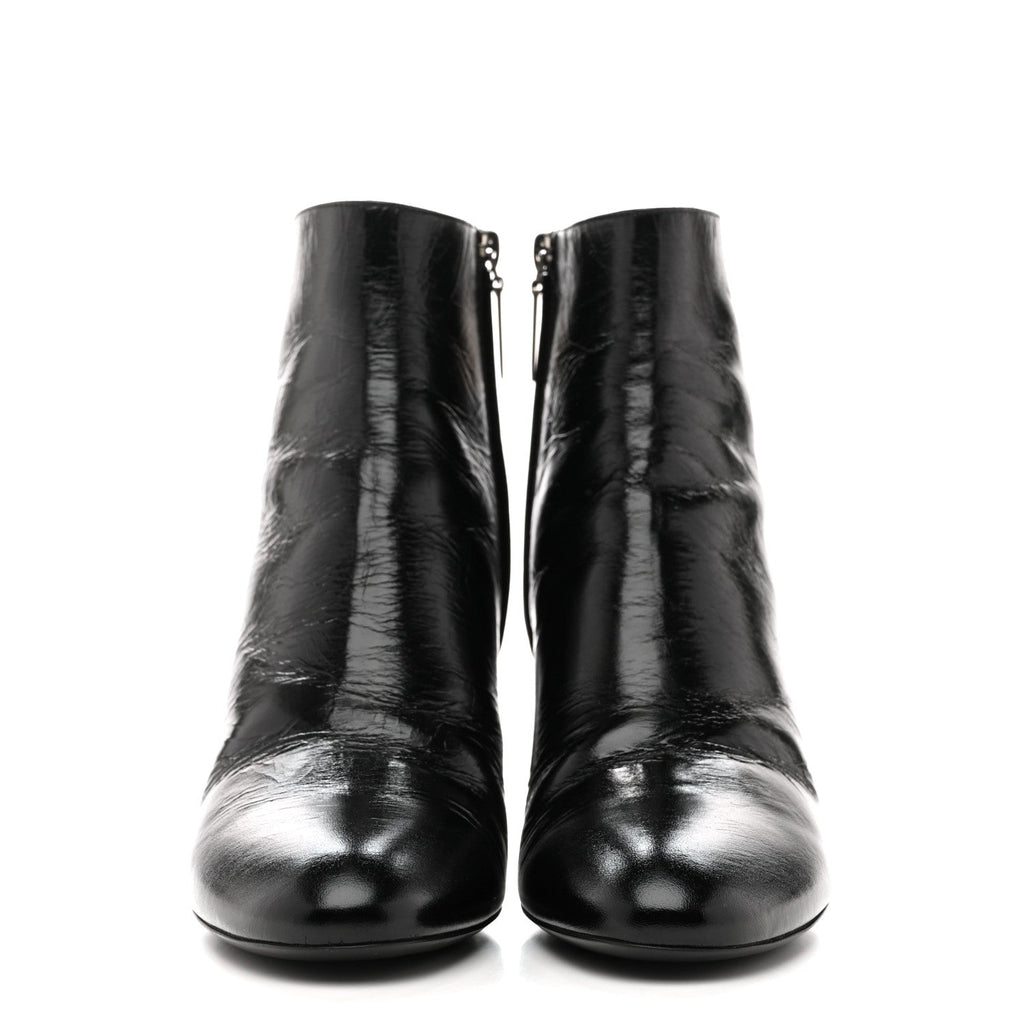 Calfskin Loulou 70 Uniform Ankle Boots 36 Black