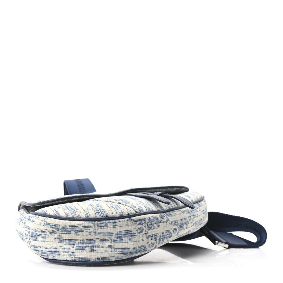 Denim Jacquard Oblique Kasuri Mens Saddle Bag Kasuri Blue White