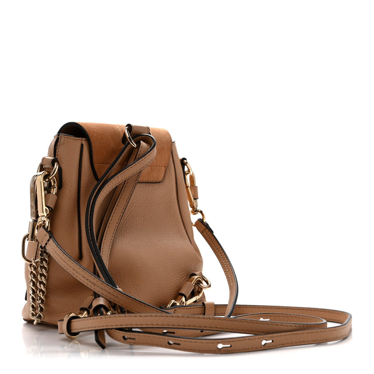Suede Calfskin Mini Faye Backpack Blush Nude