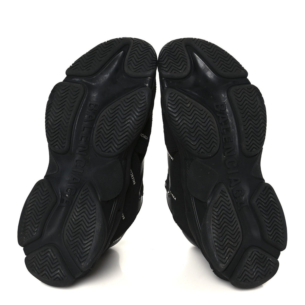 Technical Fabric Allover Logo Mens Triple S Sneakers 40 Black White