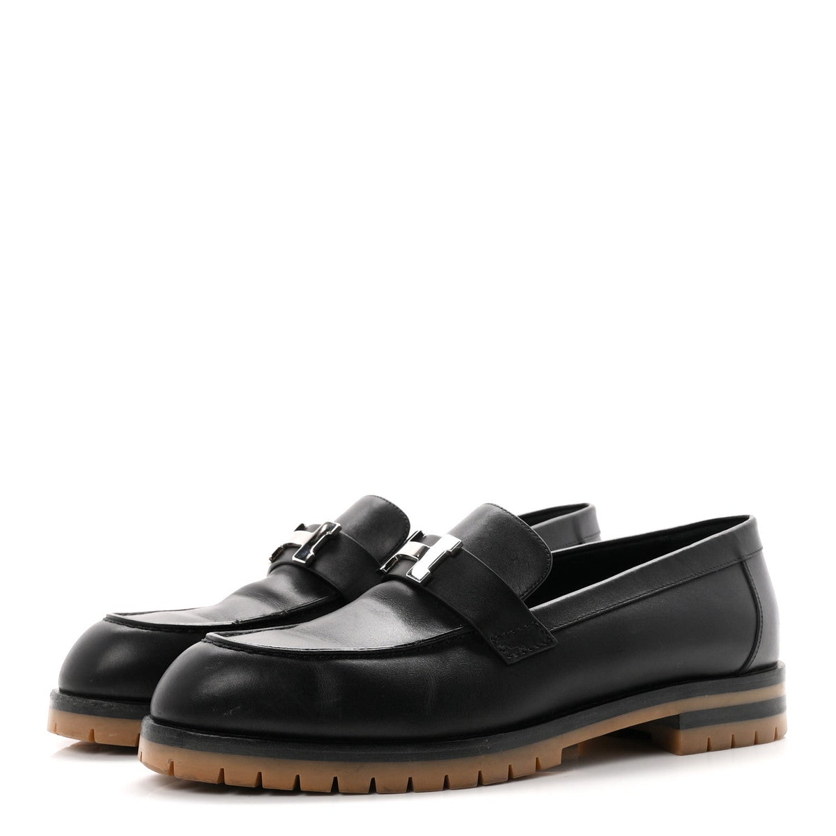 Calfskin Womens Faubourg Loafers 40 Black
