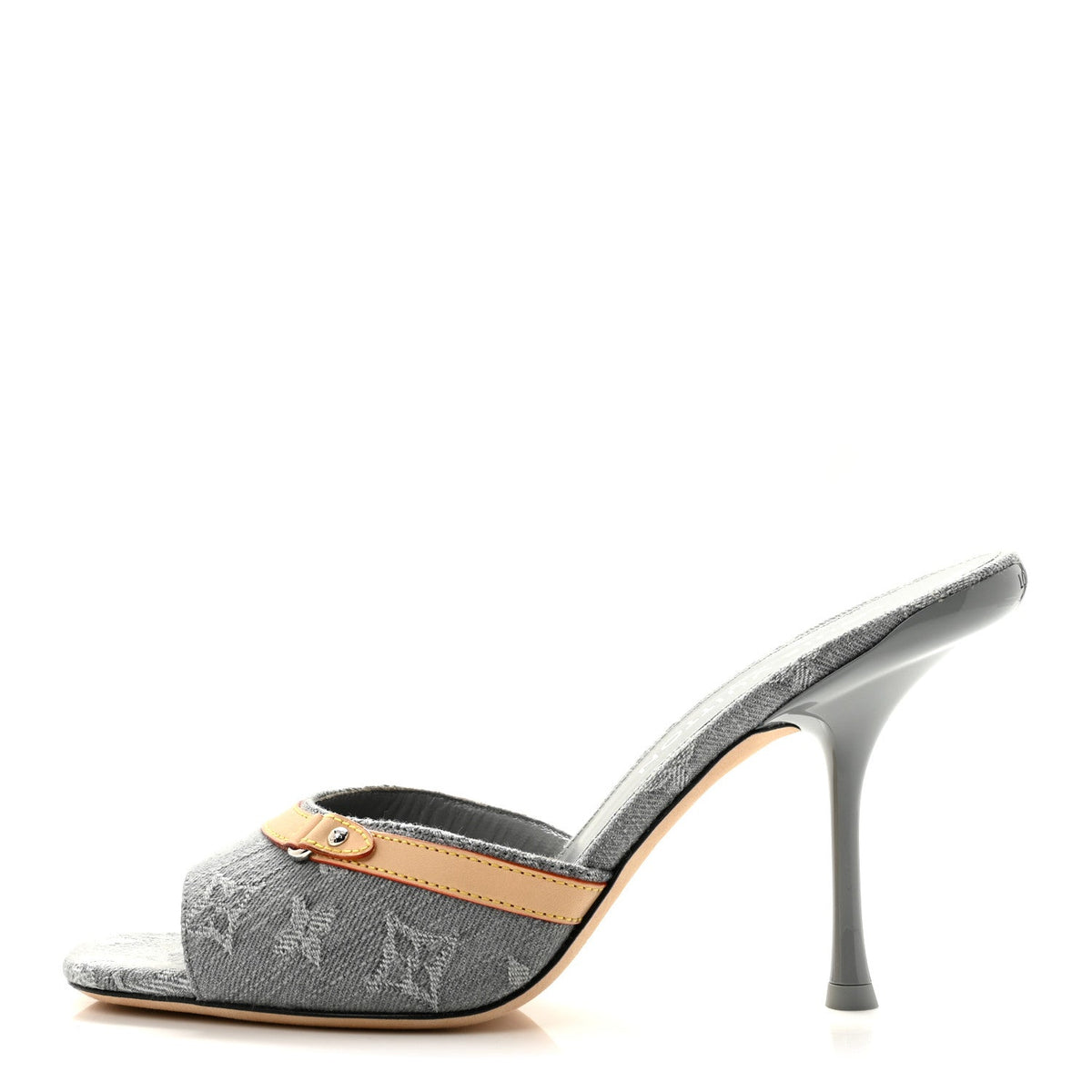 Monogram Denim 6AM Mules 40 Gray