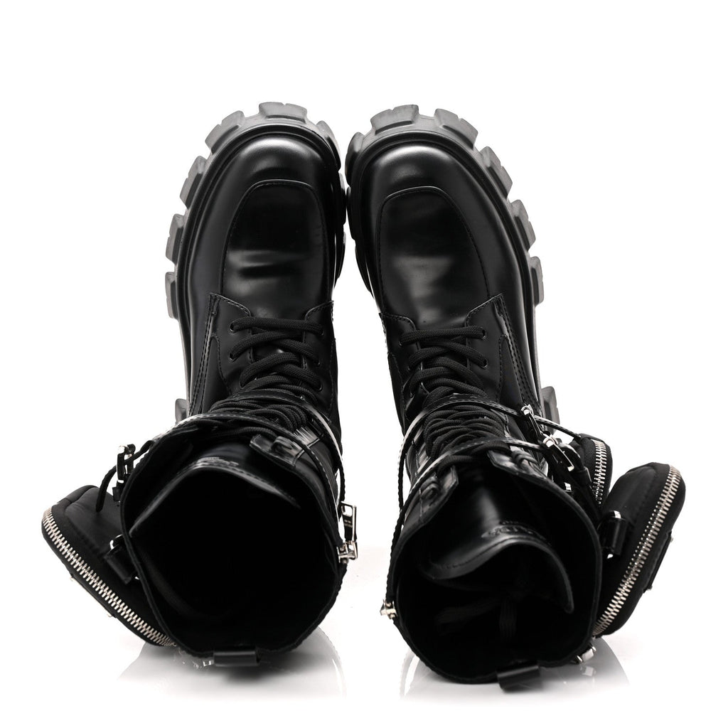 Spazzolato Rois Re-Nylon Metal Triangle Logo Monolith Pouch Pocket 55mm Tall Combat Boots 39 Black