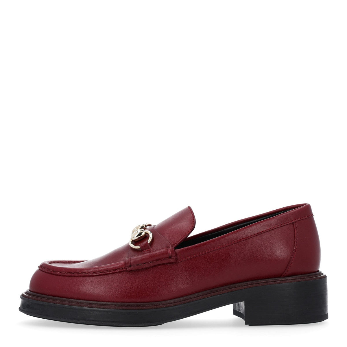 Cordovan Lux Womens Horsebit 45mm Platform Loafers 38.5 Vintage Bordeaux