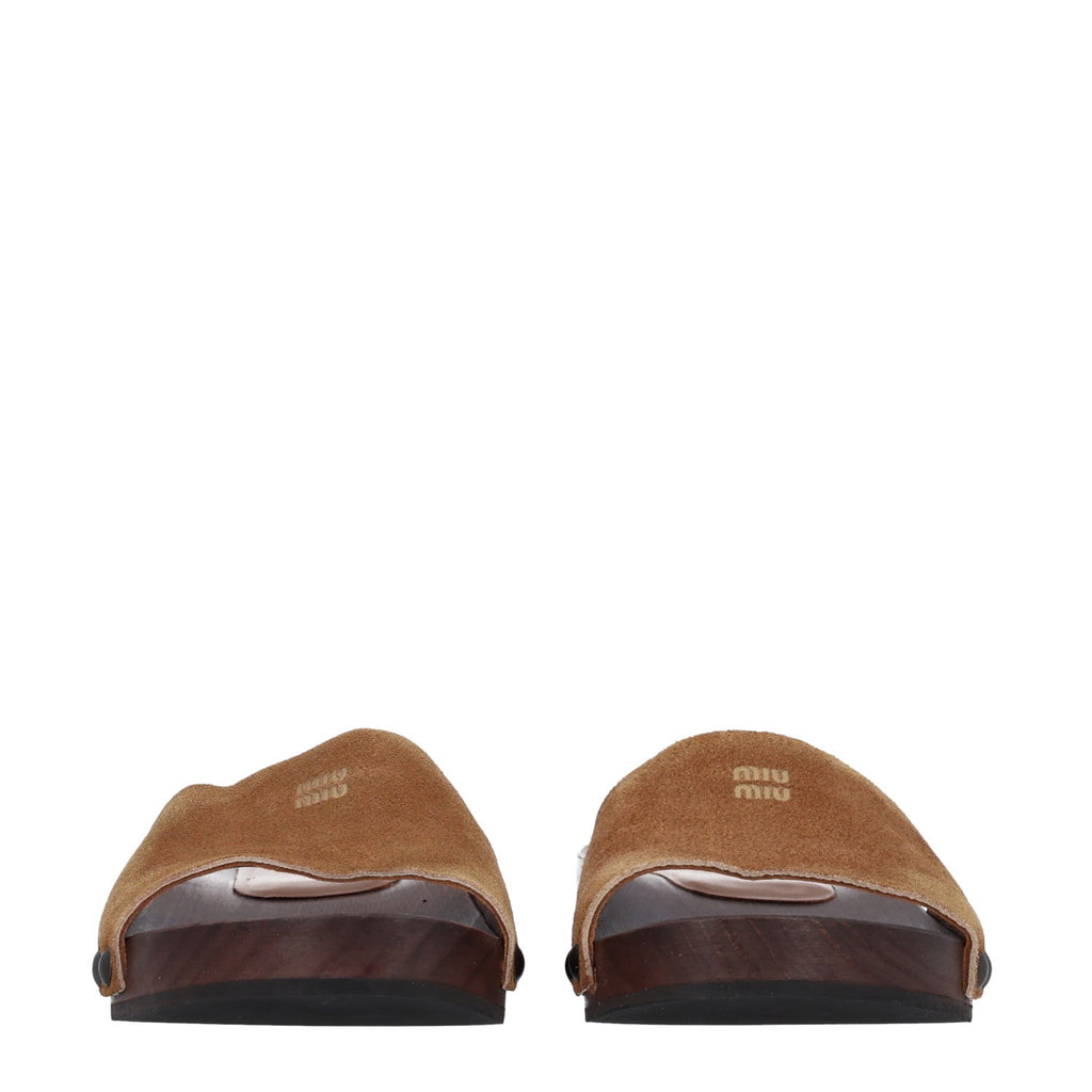 Suede Logo Slide Clogs 36 Cannella