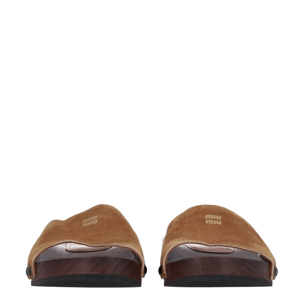 Suede Logo Slide Clogs 36 Cannella