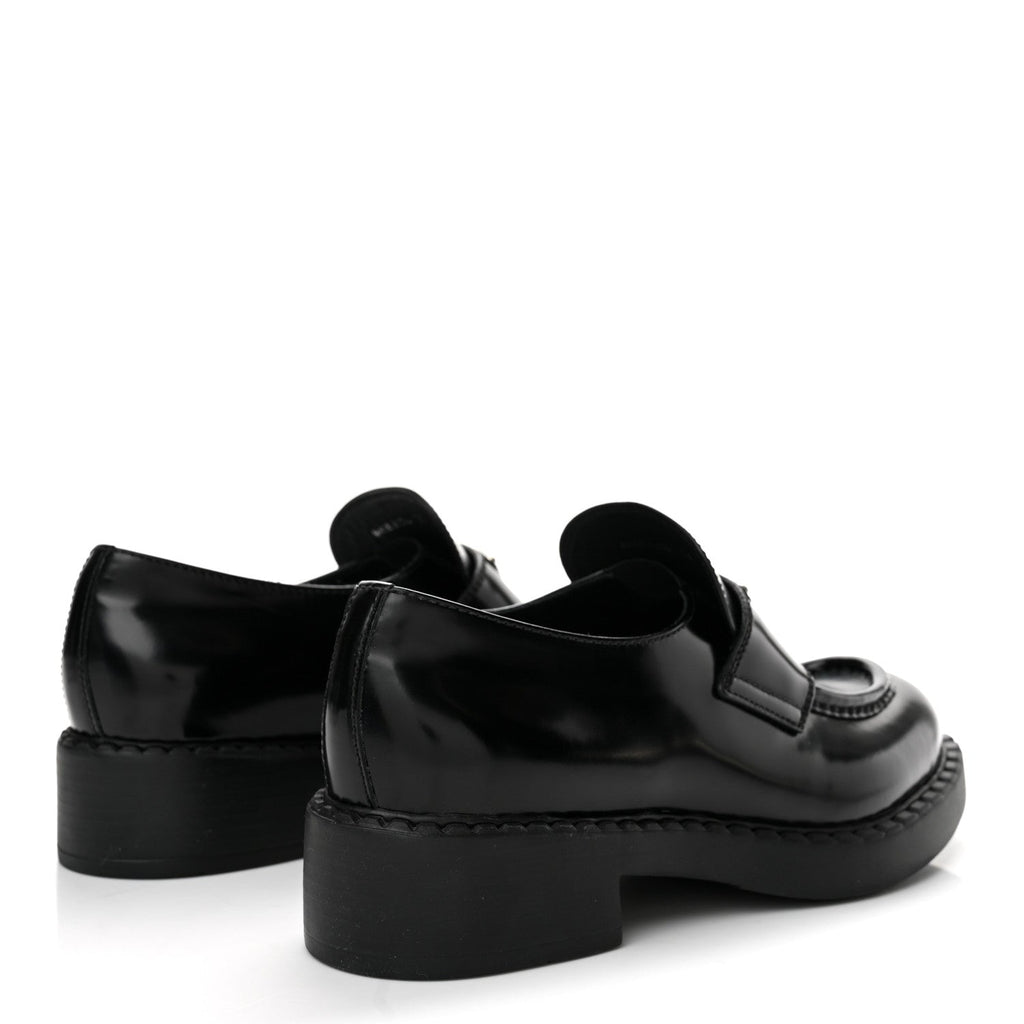 Spazzolato Metal Triangle 50mm Loafers 38 Black